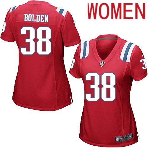 Women New England Patriots 38 Brandon Bolden Nike Red Alternate Game NFL Jersey